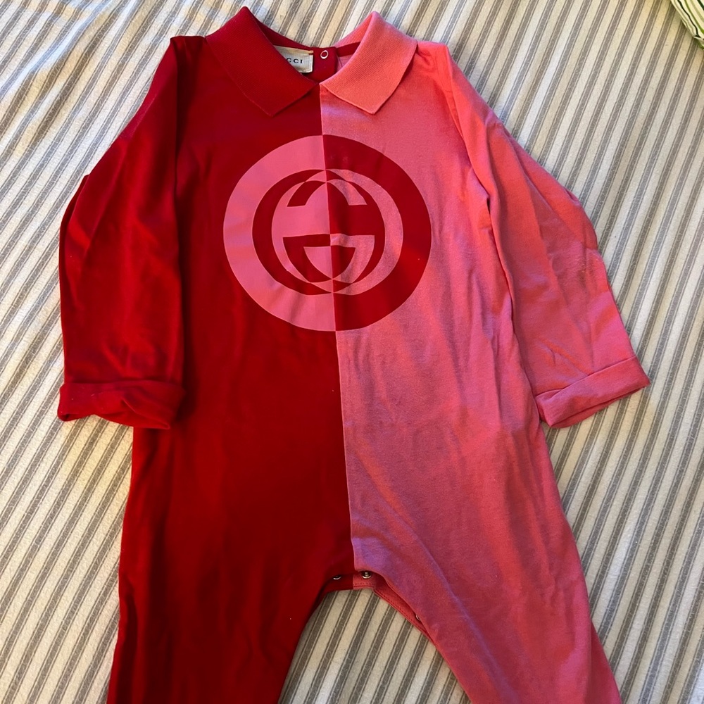 GUCCI Baby cotton piquet gift set with print (12-18 MONTHS)